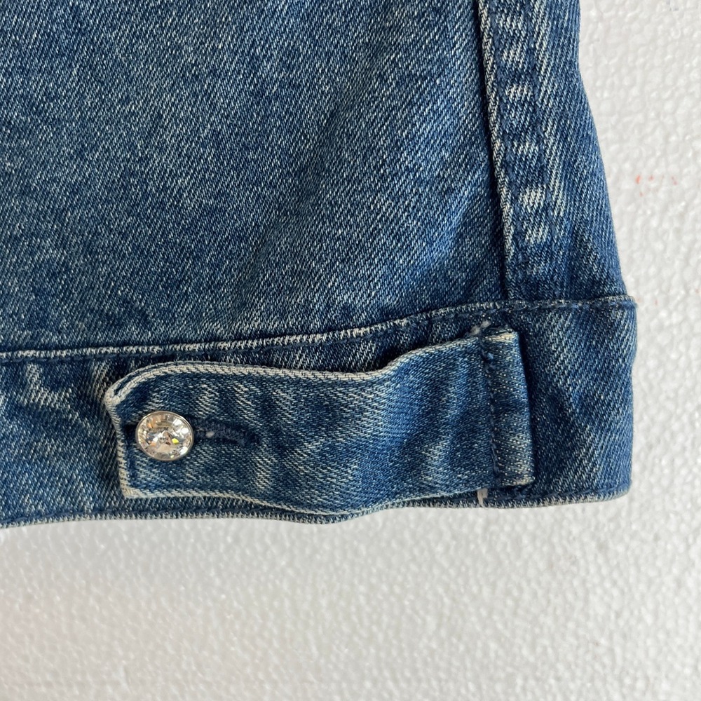 Christine Alexander Denim Vest Blue Jean Size M Rhinestone Bling Cowgirl Western - Picture 7 of 10